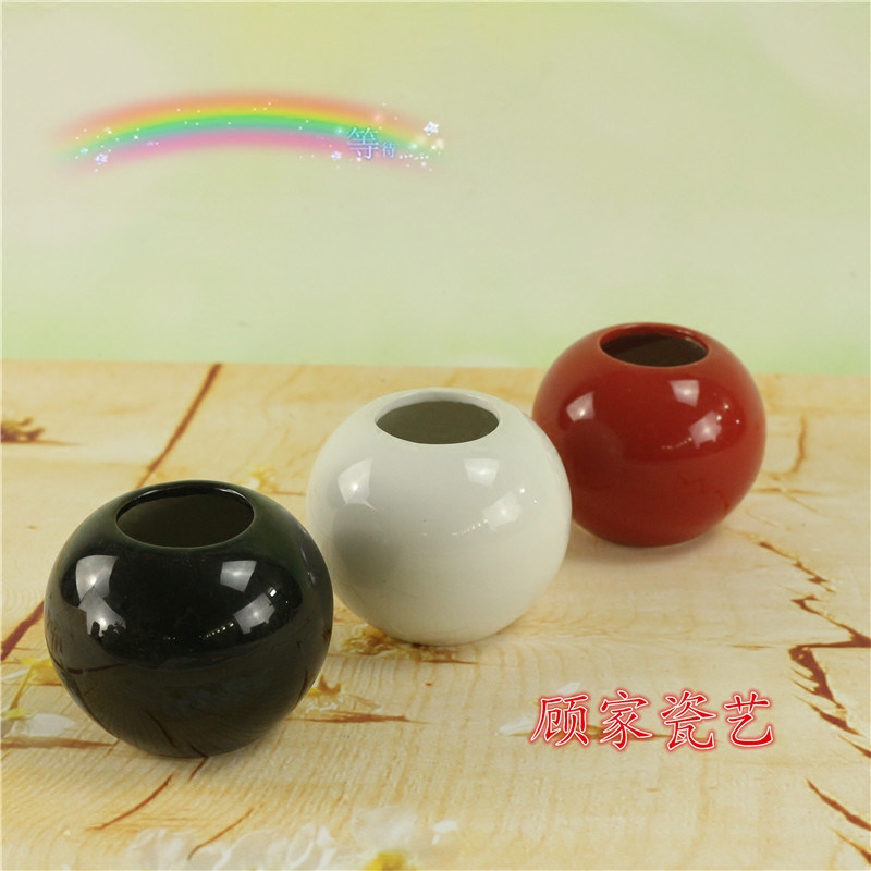 Red mini ball flowerpot special ceramic flowerpot hydroponic water lily plant daffodil ceramic vase