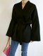 MAGGIEHAN autumn and winter bathrobe and nightgown simple small wool coat short double-sided cashmere coat for women