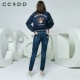 CCDD mùa đông thêu bóng chày đồng phục nữ cotton phù hợp với áo khoác bomber áo khoác ngắn - Bông áo phao lông cừu Bông