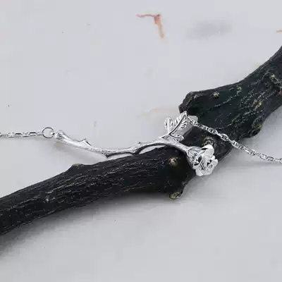 I don't mind thorn rose S925 sterling silver necklace girlfriend gift choker Moren series simple pendant jewelry