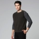 Como Boca mùa đông mới cashmere áo len nam màu sắc phù hợp với khâu áo len đơn giản cổ tròn đáy áo len áo len nam Áo len Cashmere