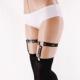 2 mảnh Harajuku punk tình yêu da hình trái tim handmade đơn giản punk đường phố nhảy chân nhẫn nhẫn garter