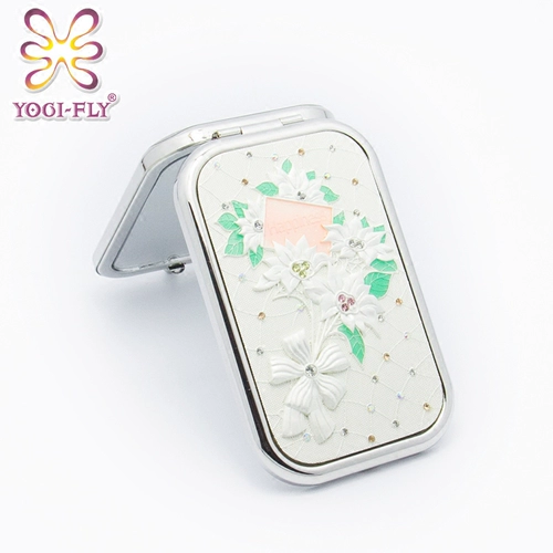 YOGI－FLY/亚格菲 Белое портативное двусторонное складное зеркало для друга, подарок для девушки