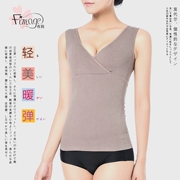 Fimage có kiểu dáng cổ chữ V sâu đơn giản, chân váy màu sáng corset corset bụng bụng chéo đẹp làm đẹp trở lại