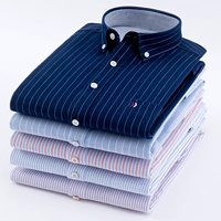 Mùa xuân mới cotton oxford áo sơ mi nam dài tay kinh doanh áo sơ mi cotton miễn phí xu hướng kẻ sọc nóng áo sơ mi sọc nam