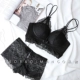 Sexy Lace Palm In Dày ngực nhỏ Tập hợp điều chỉnh Không có vòng thép liền mạch Red Bra Bộ đồ lót