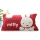 Khăn gối vàng cotton Miffy thỏ hai tải một đôi gạc bông đơn gia đình người lớn tăng 80CM vỏ gối vuông Khăn gối