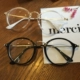 Hàn Quốc chic retro đơn giản trong suốt khung tròn Nhật Bản em gái mềm Nhật Bản kính thủy tinh phẳng gương kính hoang dã khung kính cận đẹp Kính