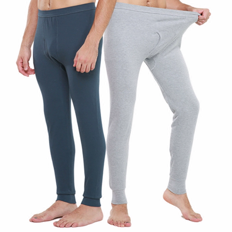 Quần dài của nam giới cotton tinh khiết một mảnh của nam giới cỡ lớn trung niên và cao tuổi cộng với chất béo lưng cao ấm áp quần len cotton quần lót mỏng - Quần nóng lên