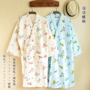 Áo choàng kimono nam Nhật Bản mùa đông nữ dày lên dài đôi áo choàng bông bông dịch vụ nhà áo choàng len