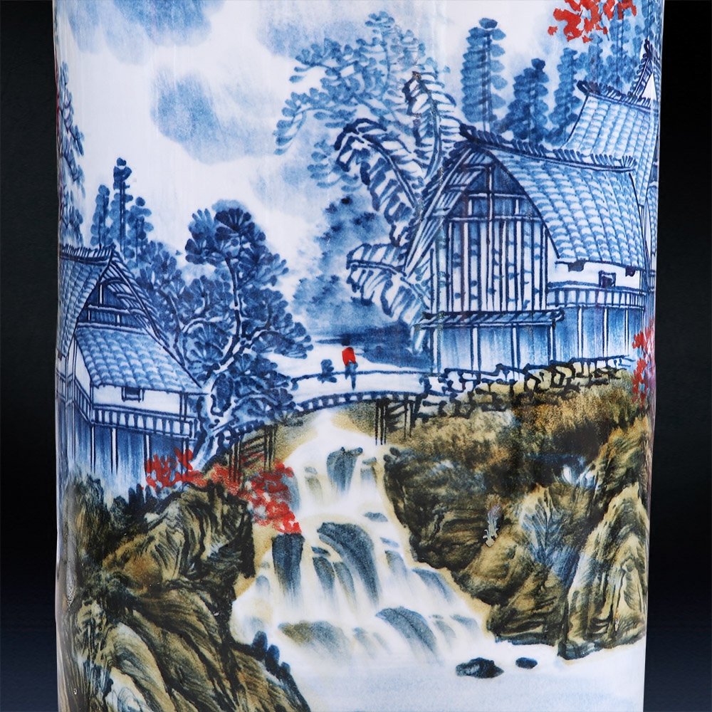 Jingdezhen ceramics hand - made big vase furnishing articles large sitting room ground quiver TV ark, decorative arts and crafts
