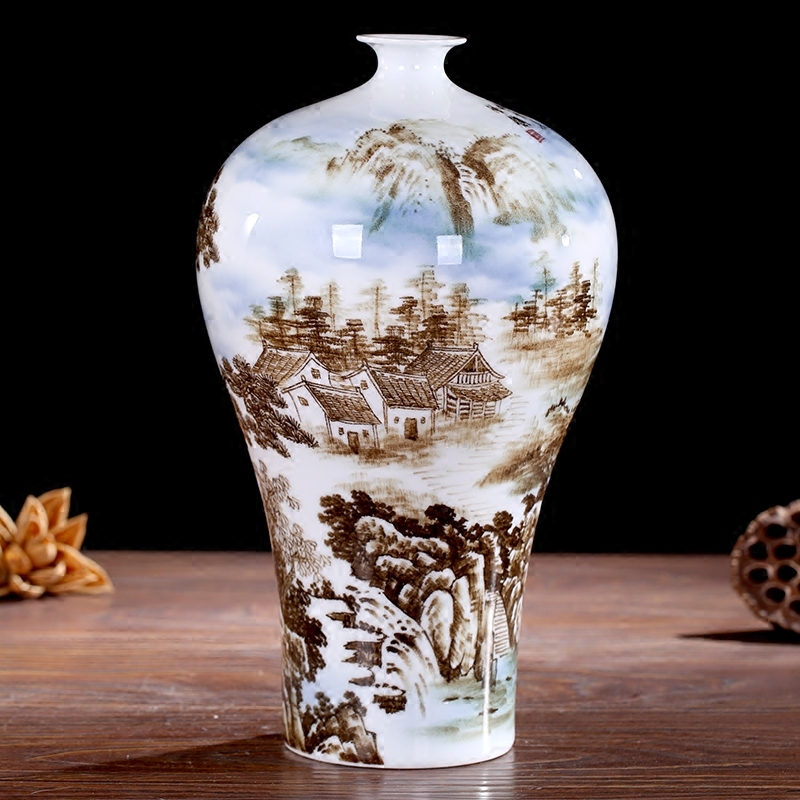 Jingdezhen ceramic hand - made guest - the greeting pine mesa floret bottle home sitting room study office furnishing articles of handicraft