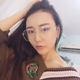 Kính gọng kính lớn Retro khung nam và nữ Phiên bản Hàn Quốc mặt tròn mặt phẳng gương mạng đỏ Kính trong suốt Harajuku với cận thị kính chống ánh sáng xanh Kính