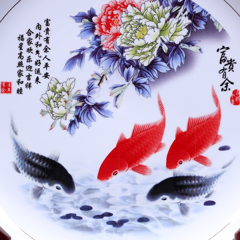 Jingdezhen ceramics decoration hanging dish see well - off modern Chinese style living room sat dish dish handicraft