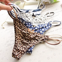 Quần lụa mới T-frame đồ lót phụ nữ Thong sexy eo thấp màu da báo nữ tam giác quần short quần chip cotton
