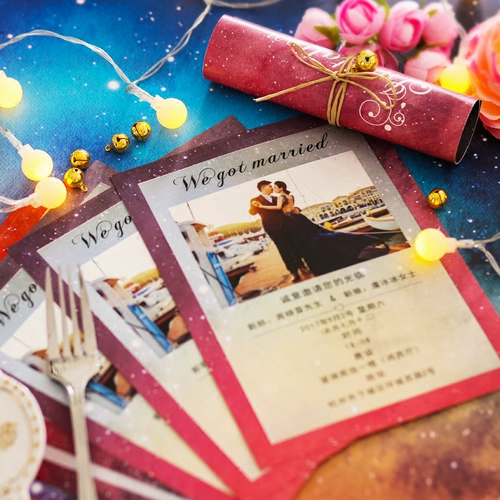 Starry Sky European Wedding Creative Creative Wedding Invitation 2022 Персонализированные фотографии печатные изготовления свадебное приглашение