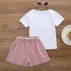 Bộ đồ bé gái kiểu dáng mùa hè chất liệu cotton màu 2018 mới Hàn Quốc của quần lửng ống rộng cho bé trai hợp mốt ngắn tay hai dây quần ống rộng cho bé gái Phù hợp với trẻ em