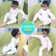 Bộ đồ liền thân cho bé trai mùa thu và mùa đông tay dài cotton dày phục vụ nhà bé cộng với kích thước cộng với đồ ngủ trẻ em nhung quần áo trẻ sơ sinh cao cấp Áo liền quần