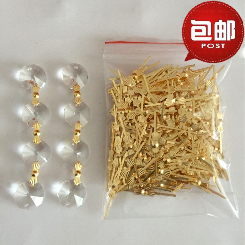 Crystal lighting accessories Gold copper butterfly buckle DIY bead curtain metal accessories Crystal triangle connector