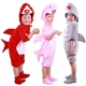 Trang phục động vật biển của trẻ em Trang phục biểu diễn cá mập lớn Trang phục biểu diễn cá mập xanh Cá mập trắng áo dài tết cho bé trai Trang phục