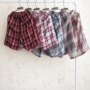 Mùa hè năm điểm vài chiếc quần short nam kẻ sọc siêu mỏng cotton thoáng khí một nửa quần của phụ nữ quần ngủ cotton cộng với kích thước cộng với phân bón quần short nam