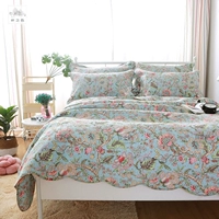 Khăn trải giường màu sắc cổ điển ba mảnh bông đôi có thể được giặt điều hòa mùa xuân và mùa thu ga giường thun lạnh