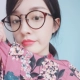 Ulzzang văn học Hàn Quốc retro nam và nữ hộp lớn Hu săn lĩnh vực bài hát với cận thị kính phẳng khung tròn