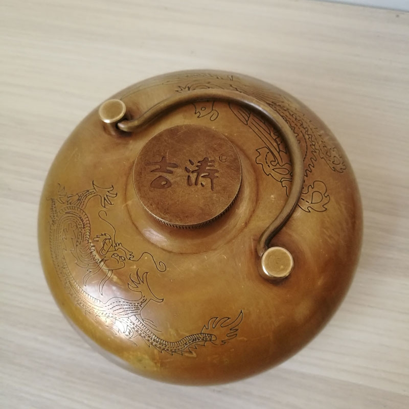 Dragon and Phoenix Copper Hot Pozi Soup Pozi Soup Cover Hand Warmer Bao Feet Warmer Copper Warmer Hot Water Bottle Ornament
