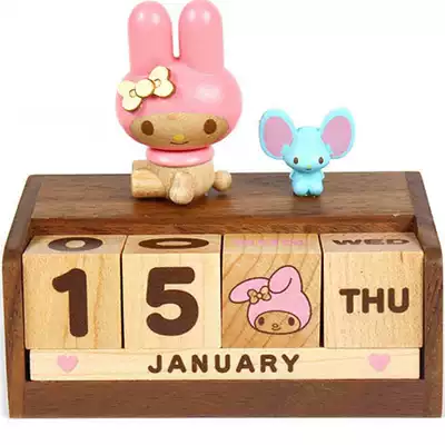 Jeancard wooden Melody calendar calendar adorable cartoon table for children's birthday gift