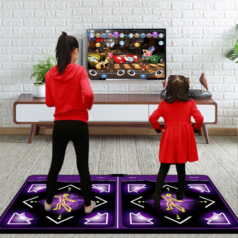 Dancing mat đôi somatosensory bảng điều khiển trò chơi rực rỡ khiêu vũ chăn máy tính không dây TV hai tay khiêu vũ chạy máy nhảy nhỏ - Dance pad