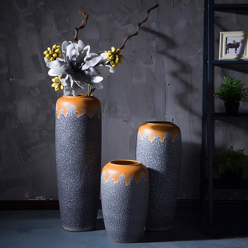 Modern industrial wind restoring ancient ways of jingdezhen ceramic club hotel furnishing articles sitting room window flower arrangement of large vase