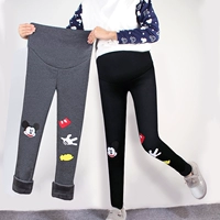 Bà bầu quần legging Slim dạ dày nâng mùa thu mặc quần dài Bà bầu có kích thước lớn mùa đông dày phần mang bầu quần tây dành cho bà bầu