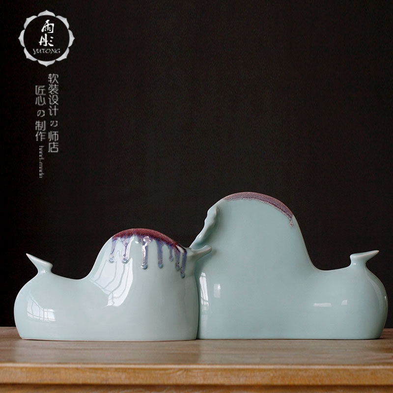 Rain tong home furnishing articles | jingdezhen porcelain ceramic its shadow green up horse craft gift household act the role ofing is tasted furnishing articles