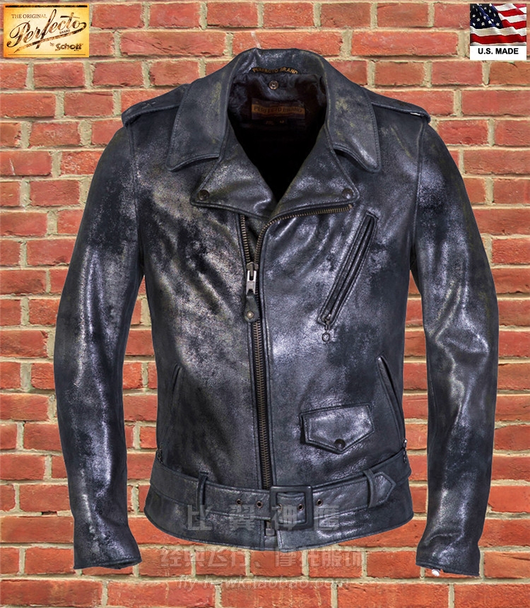 Schott U.S. production Perfecto limited amount of cable-stayed locomotive rock suede calf leather jacket * villain *P633