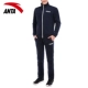 Anta sport suit nam 2020 xuân mới cộng với nhung ấm hai mảnh quần áo thể thao bảo vệ quần bó sát - Thể thao sau