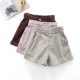 N1ce 17 xuân mới thời trang retro! Corduroy cắt chéo khâu eo đàn hồi quần legging rộng Quần short
