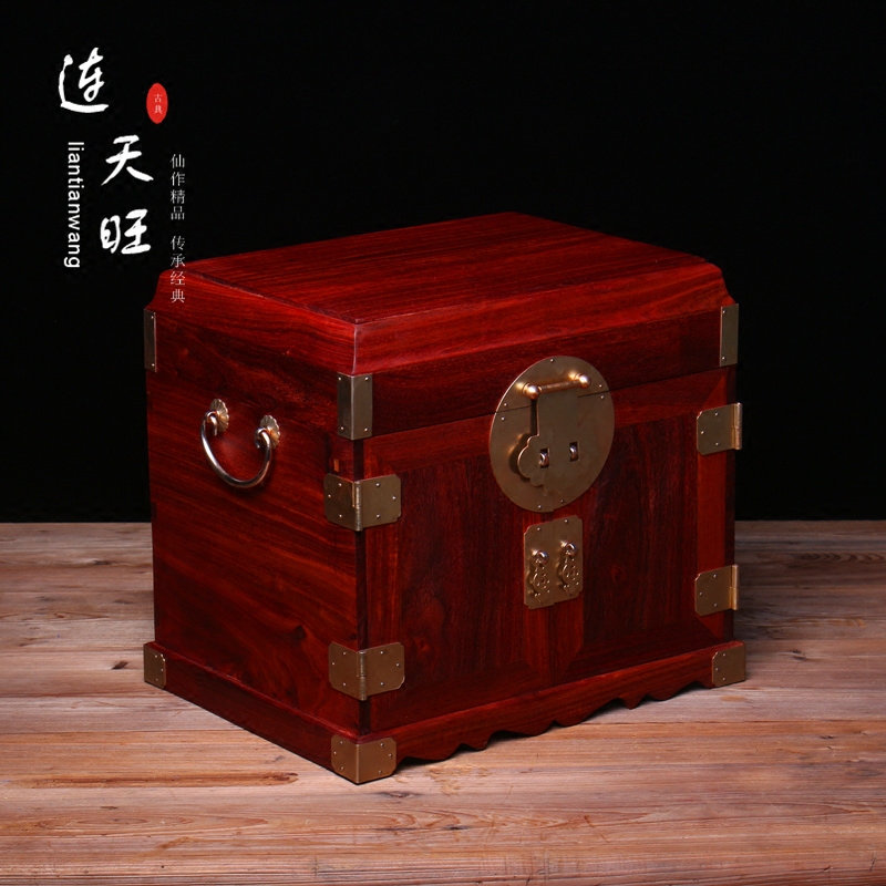 Zambia Blood Sandalwood Large Collection Box Red Wood Official Leather Case Solid Wood First Decorated Case With Lock Ornament Box Wedding Gift Box