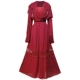Mùa xuân 2019 mới phong cách dân tộc retro màu đỏ dài tay cotton và váy lanh du lịch kỳ nghỉ lễ lớn đu đầm mỏng đầm dài dạ hội Váy dài