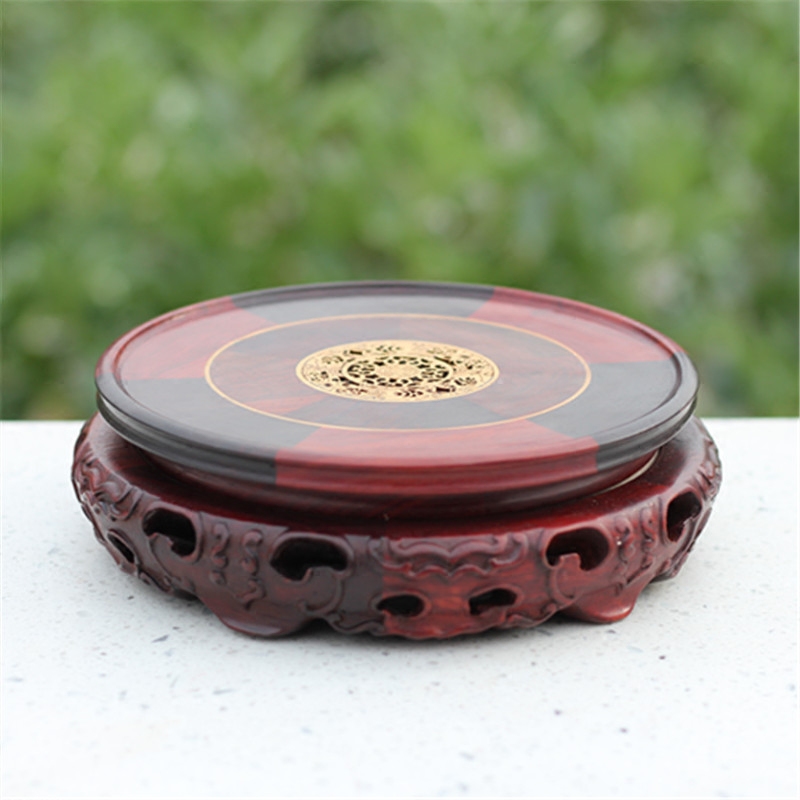Hao Lin Xuan Red Acid Branches Rotating Base Red Wood Porcelain Odd Stone Ancient Play Base Red Acid Branches Base