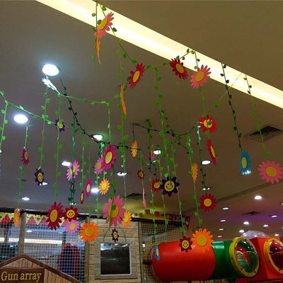 School kindergarten aerial hanging ornaments shopping mall corridor corridor decorations class classroom environment layout ideas