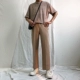 YG / 18 hè mới đa năng phần mỏng quần âu màu trơn phiên bản Hàn Quốc xu hướng quần lửng ống suông nam quần ống suông nam Quần