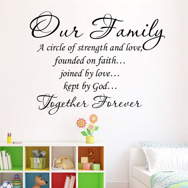 Our Family Living Room PVC Removable Wall Decals Sticker on