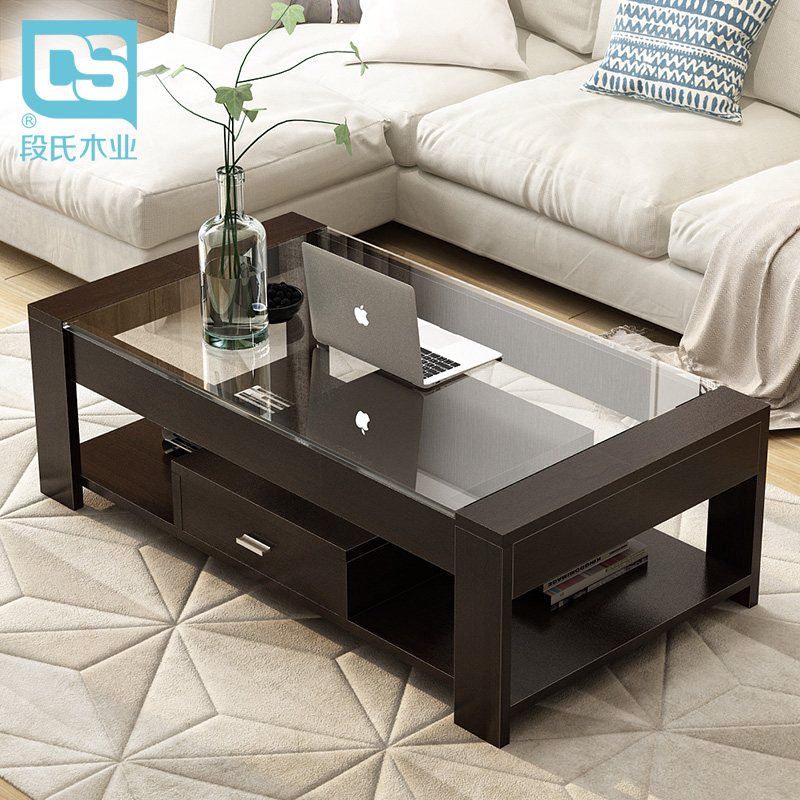Duan's wood industry tea table minimalist modern tempered glass tea table living-room Ikea small family-type creative tea table table