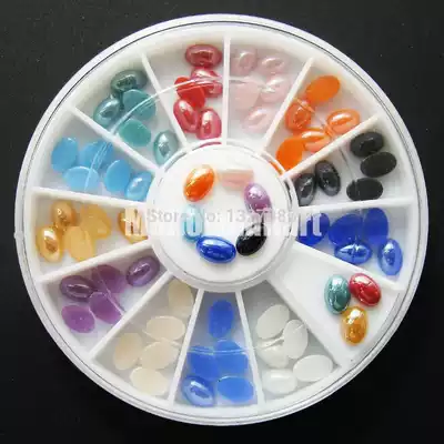 Hot 60pcs Stone Oval Round Shape Rhinestone Gems 3D Nail Art