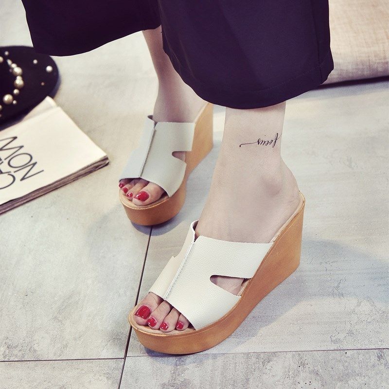 Women sexy summers shoes thick slope slippersladies shoes