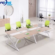 Fei Một bàn ghế văn phòng hội nghị bàn dài đơn giản hiện đại tấm đào tạo bàn hình chữ nhật ghế văn phòng bàn dài - Nội thất văn phòng