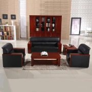 Feiang nội thất văn phòng sofa bàn cà phê kết hợp văn phòng đơn giản sofa phòng kinh doanh sofa da tiếp tân - Nội thất văn phòng