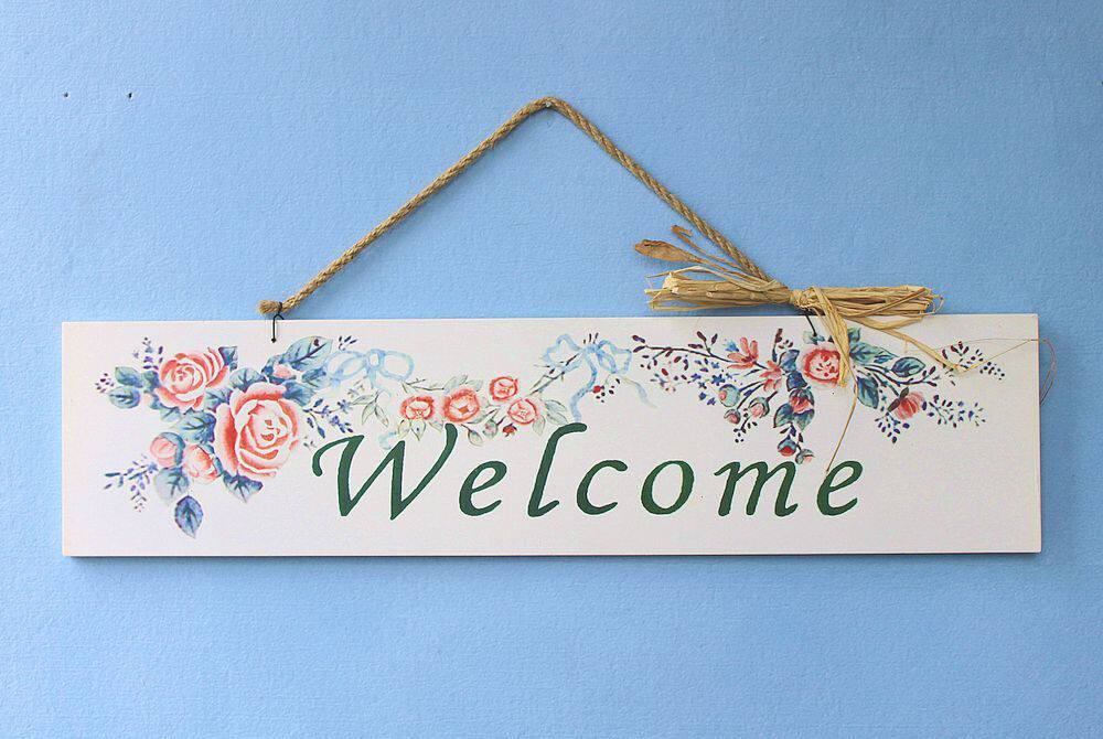 Second kill clearance European-style pastoral wooden house number welcome to the listed business decoration brand creative home furnishing