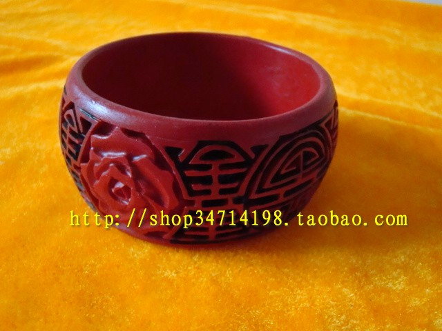 Beijing Carved Lacquer Bracelet Birthday Gift Wedding Gift Carved Rose