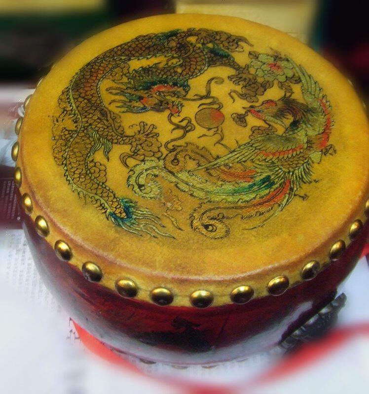 A fine antique gomble drum of antique famous musical instrument